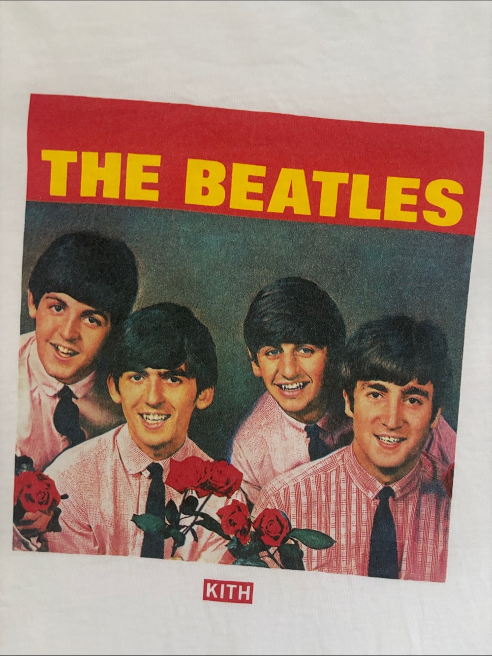 Kith White The Beatles Graphic Tee with Yellow & Red Print - Picture 6 of 8